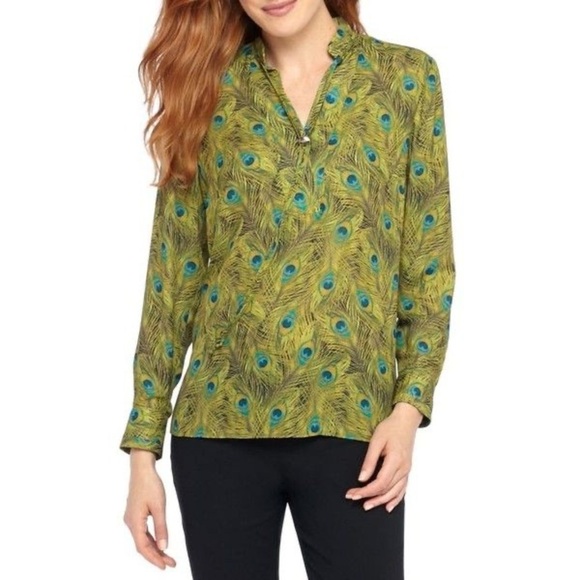 The Limited Women's Peacock Feather Print Blouse. Size M - Picture 3 of 7